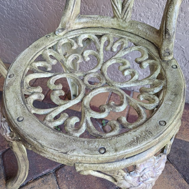 Vintage Cast Iron Victorian-Style Garden Chairs, a Pair For Sale In West Palm - Image 6 of 11