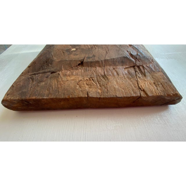 Mid-Century Collected South Indian Teak Architectural Door Lintel Relief Panel – 30" For Sale - Image 14 of 16