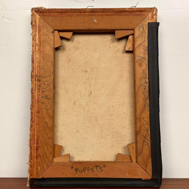 Black “Puppets” Painting Carolyn G. Simmendinger For Sale - Image 8 of 12