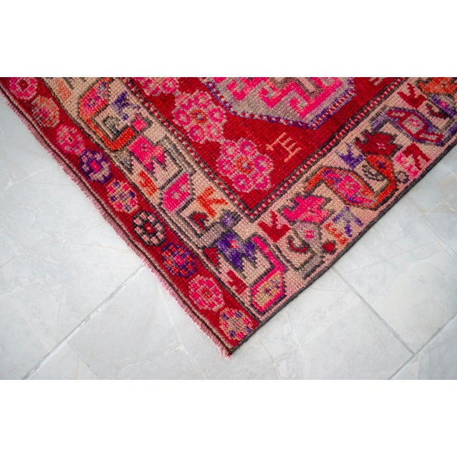 1960s Vintage Hand-Knotted Colorful Runner Rug 2x13 Ft Approx For Sale - Image 14 of 16