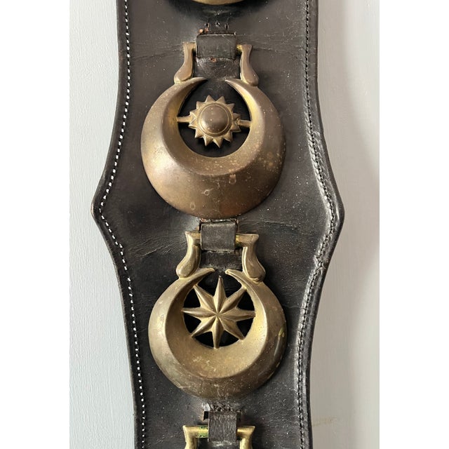 Vintage Brass and Leather Horse Bridle Strap For Sale - Image 4 of 8