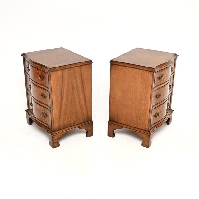 Antique Burr Walnut Bedside Chests, 1930, Set of 2 For Sale - Image 4 of 10