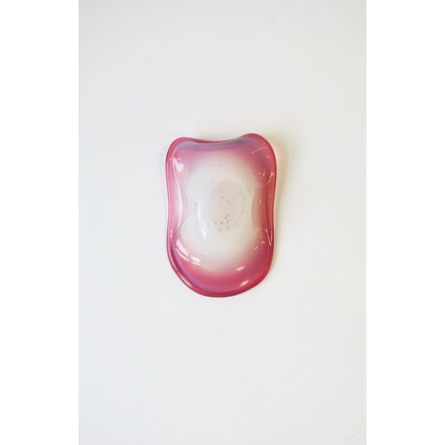 Italian Murano White Opaline, Pink and Gold Art Glass Bowl Attrib. Fratelli Toso Co. For Sale - Image 12 of 13