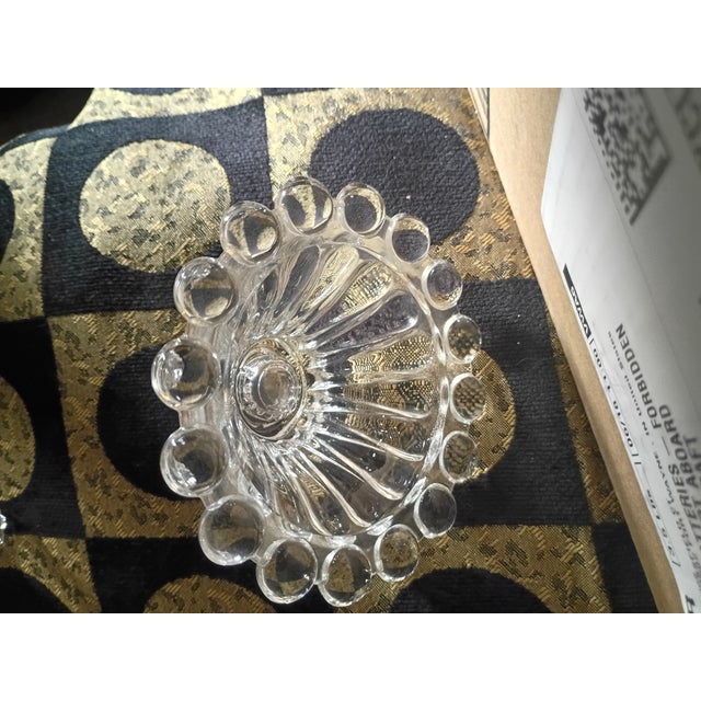 Late 20th Century Vintage Clear Pressed Glass Vanity & Decorative Glass Set - 5 Pieces For Sale - Image 5 of 5
