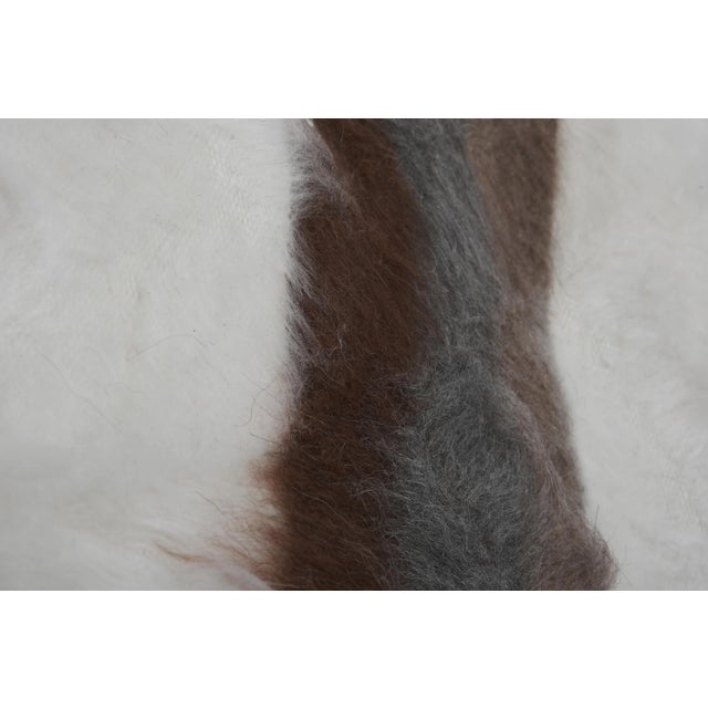 Cream Striped Turkish Siirt Blanket - Shagy Carpet For Sale - Image 8 of 13