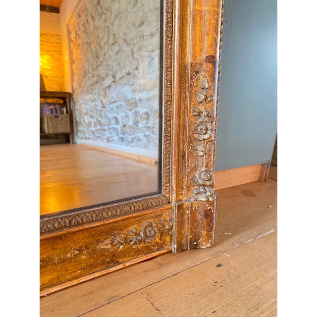 Antique Empire Stucco and Gilt Wood Mirror, 1800s For Sale - Image 6 of 11