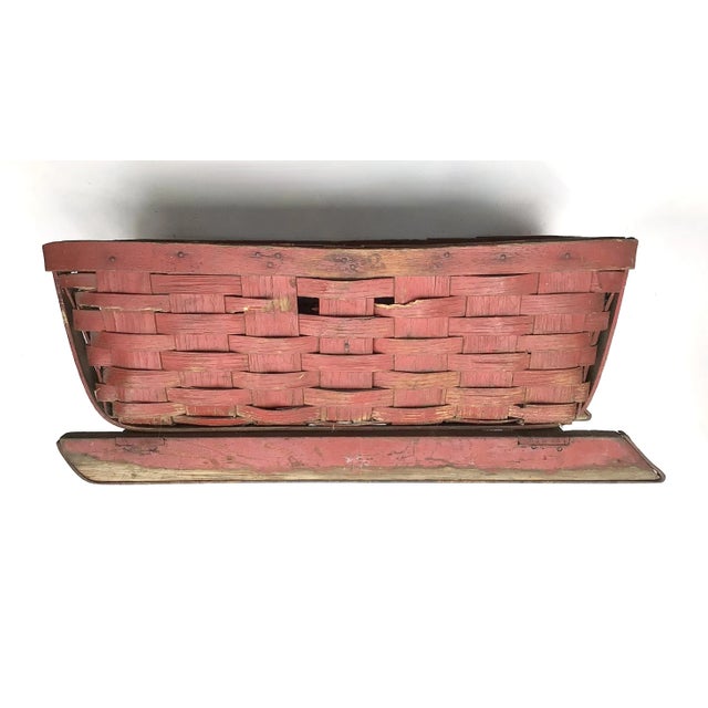 Vintage Red Basket Pull Sled For Sale - Image 6 of 8