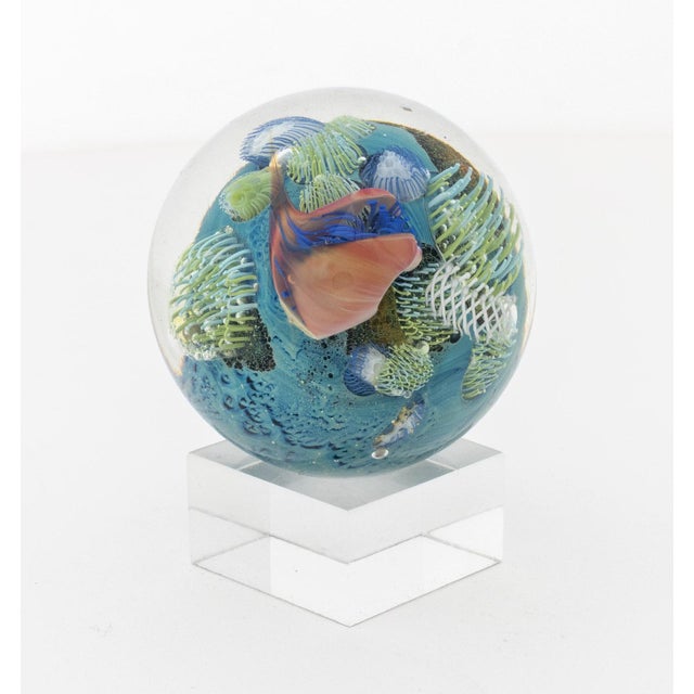 John Simpson "Planet" Art Glass Paperweight, 2018 For Sale - Image 4 of 9