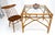 Glass Top 34" Square Mid Century Modern Burnt Bamboo Game Dinette Table MINT For Sale - Image 11 of 17