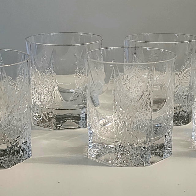 1970s Shot Glasses Iittala Timo Sarpaneva Kalinka Brutalist Rock Crystal - Set of 6 For Sale - Image 13 of 17
