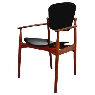 Danish Teak and Leather Chair by Arne Vodder for France & Daverkosen, 1960s For Sale