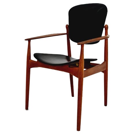 Danish Teak and Leather Chair by Arne Vodder for France & Daverkosen, 1960s For Sale