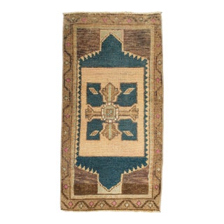 Turkish Mini Rug Oriental Hand Knotted Vintage Rug 1'7" x 3' #21243 For Sale
