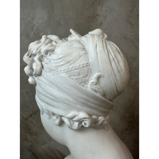 After Chinard, Bust of Juliette Récamier, 1800s, Marble For Sale - Image 18 of 18
