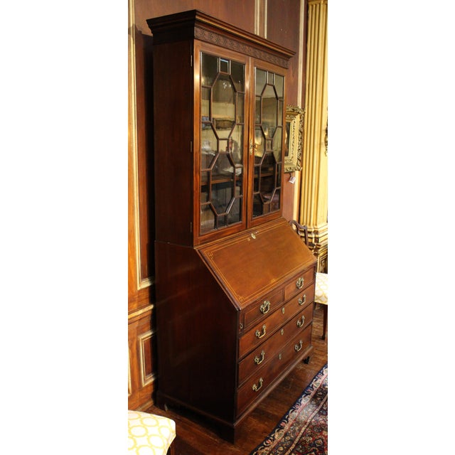 Late 18th Century Late 18th Century George III 1774 English Bureau Bookcase For Sale - Image 5 of 10