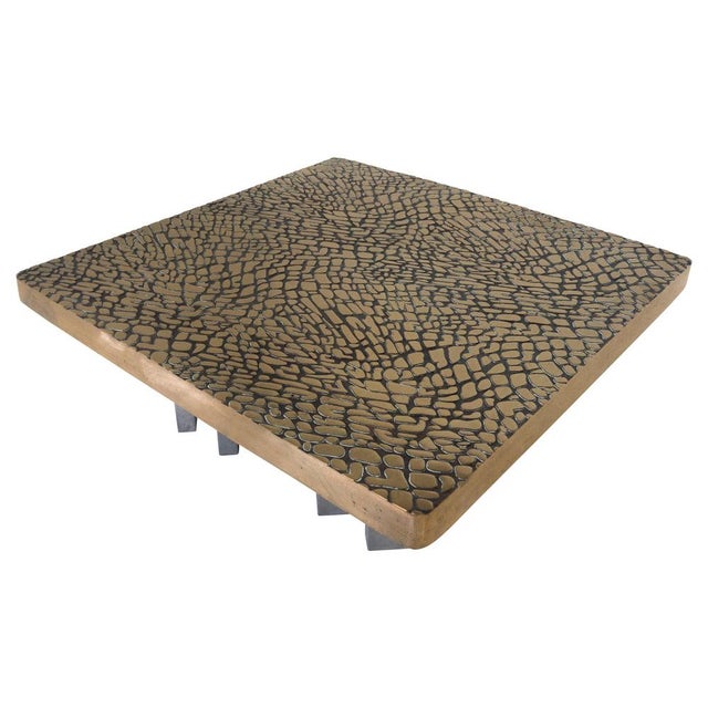 Mid-Century Modern Coffee Table in Bronze, Belgium, 1970s For Sale - Image 11 of 11