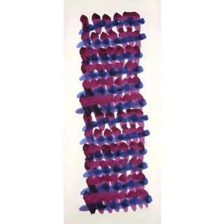 Fuchsia Abstract Indigo Weave Mirror by ZBC House, Unframed Art Print, 24x60 For Sale