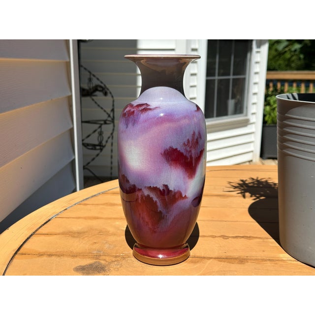 Early 20th Century Sang de Boeuf Porcelain Vase: Oxblood Flambe Glaze, Signed Chinese Vase For Sale - Image 10 of 10