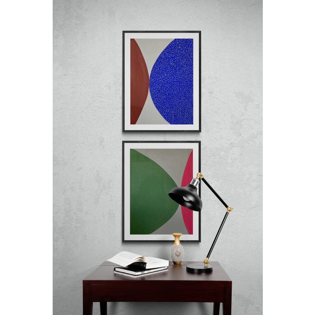 2020s Sarah Vaaler Modernist Forest Green and Pink Abstract Acrylic Painting For Sale - Image 5 of 6