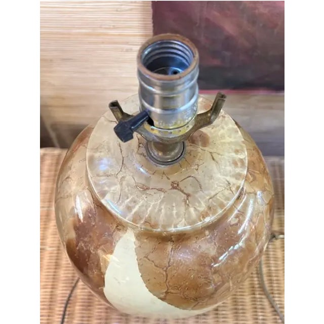 Mid Century Swirl Glaze Ginger Jar Ceramic Lamp For Sale In New York - Image 6 of 6