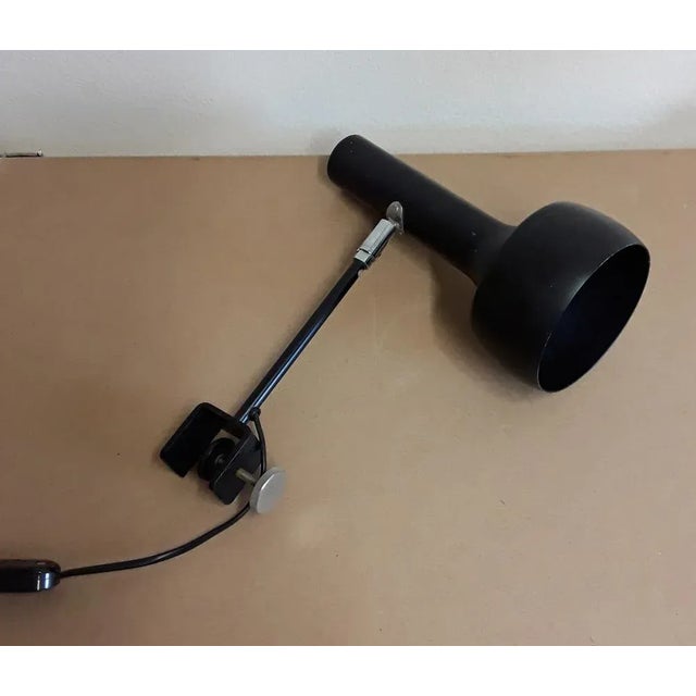 Vintage Adjustable Wall Lamp with Clamping Device for Wall Bar, 1970s, in Good conditions. Designed 1970 to 1979 European...