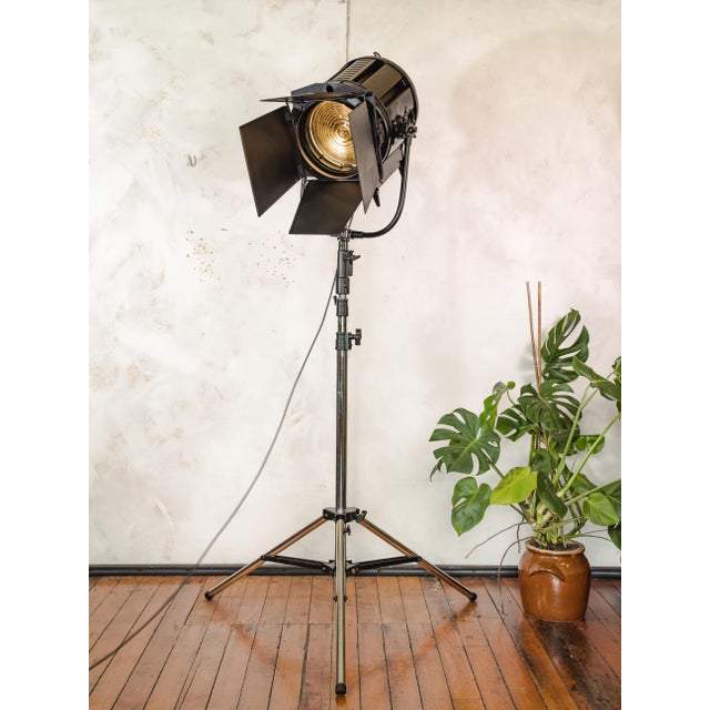 Film Spotlight Floor Lamp on Industrial Tripod from Berkey Italia, 1970s For Sale - Image 6 of 16