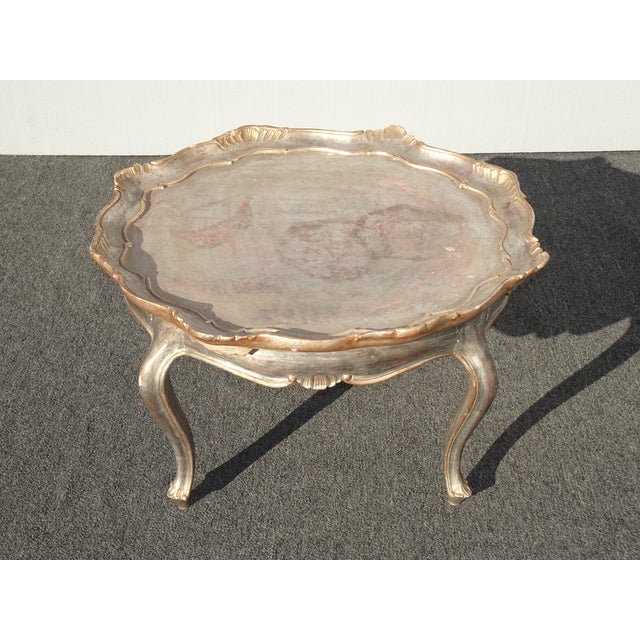 Vintage Italian French Scalloped Edge Silver Coffee Table Platter Made