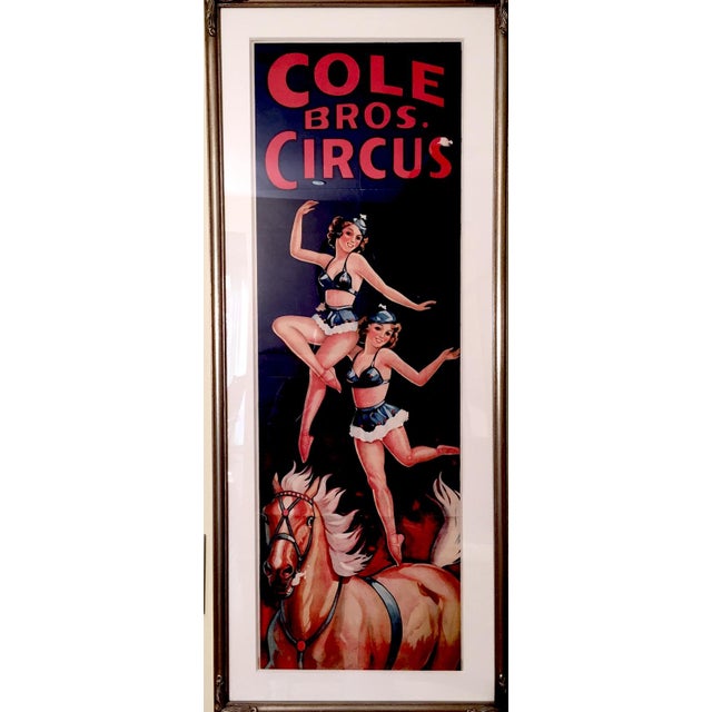 Rare,vintage Cole Brothers Circus Poster, original poster beautifully framed.. 17" x 41"