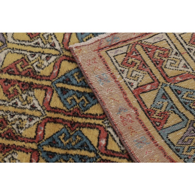 Vintage Turkish Rug Pair With Colorful Repetitive Geometric Lattice - Rug & Kilim For Sale - Image 10 of 10