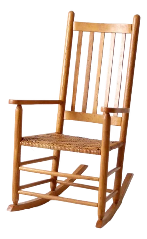 Antique Herringbone Seat Rocking Chair