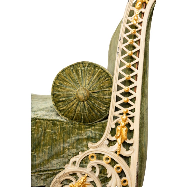 Belle Époque French Gilded Iron Daybed, 19th Century For Sale - Image 4 of 9