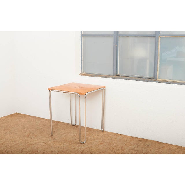 Loop Table B10 in Chrome-Plated Tubular Steel and Peach-Colored Lacquered Plywood by Marcel Breuer, 1927 For Sale - Image 12 of 14