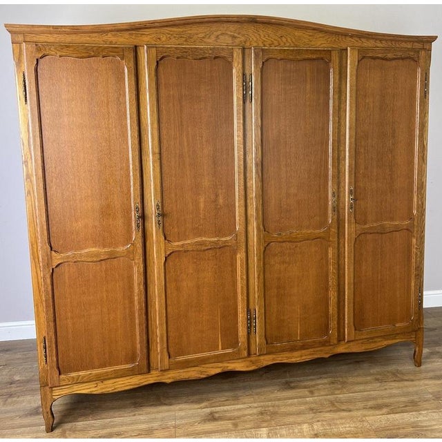 Vintage French Louis XVI Style Wardrobe in Oak For Sale - Image 11 of 11