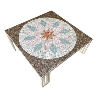 Postmodern Modern Mosaic Top Coffee Table. Circa 1980s For Sale