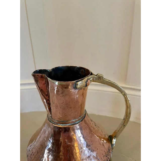 Metal Antique Arts & Crafts Copper and Brass Milk Jug For Sale - Image 7 of 8