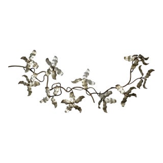 Mid-Century Curtis Jere Style Branch Metal Leaf Wall Sculpture For Sale