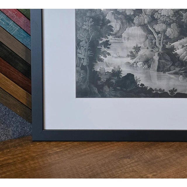 Framed Grisaille Landscape in the 16th-Century Style – Fine Art Print For Sale - Image 4 of 4