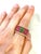 Bochic “Orient” African Ruby, & Jade Vintage Band Ring Set In 18 K Gold & Silver, Size 8 For Sale - Image 10 of 11