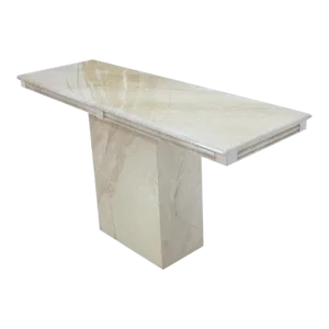 Polished Travertine Five Feet Long Wall Console Sofa Table