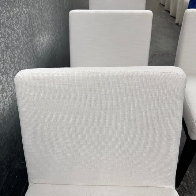 White Restoration Hardware Morgan Fabric Dining Chairs, Set of Four For Sale - Image 8 of 12