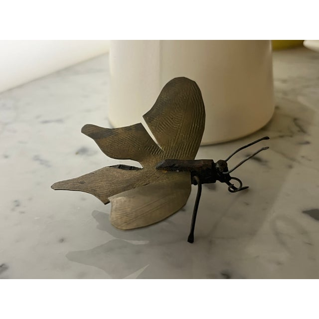 Brass Moth Insect Handmade French 2 X 4 For Sale - Image 10 of 16