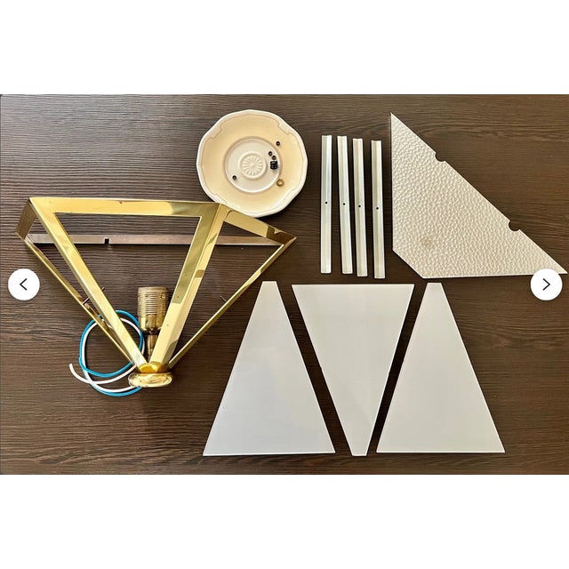 Opaline Glass Brass Sconce from Glashütte Limburg For Sale - Image 6 of 10