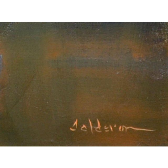 1980s Sausalito and Golden Gate Landscape in Oil on Canvas, Framed, Signed, 1980s by Calderon For Sale - Image 5 of 5