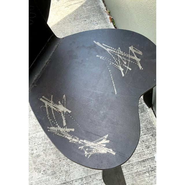 Vintage Robert Moore Cubist Figurative Steele Chair For Sale - Image 10 of 12