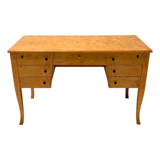 Art Deco Swedish Desk in Birdseye Maple, 1940s For Sale