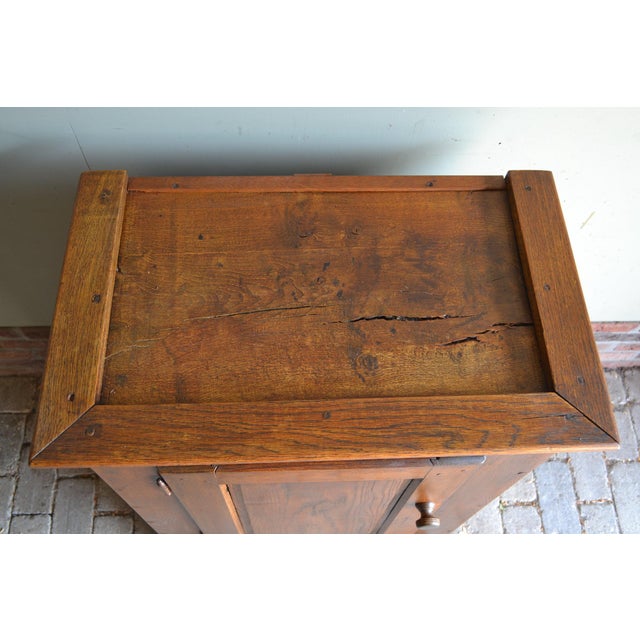 Antique Oak Wooden Spinde Cabinet For Sale - Image 5 of 10