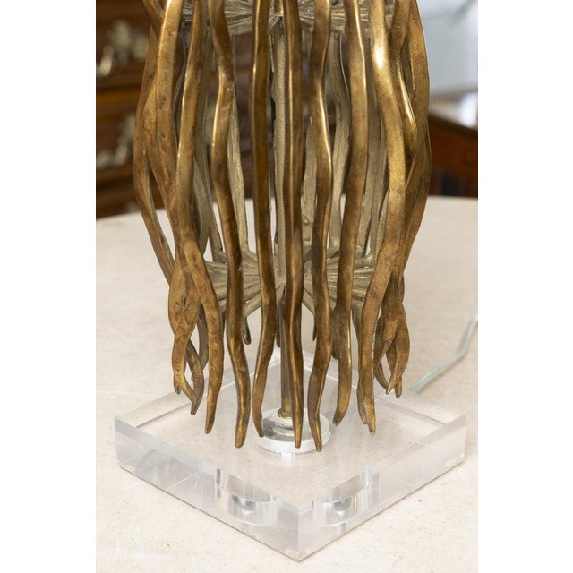 Metal Mid 20th Century Organic Modern Brass Sculptural Table Lamp For Sale - Image 7 of 7