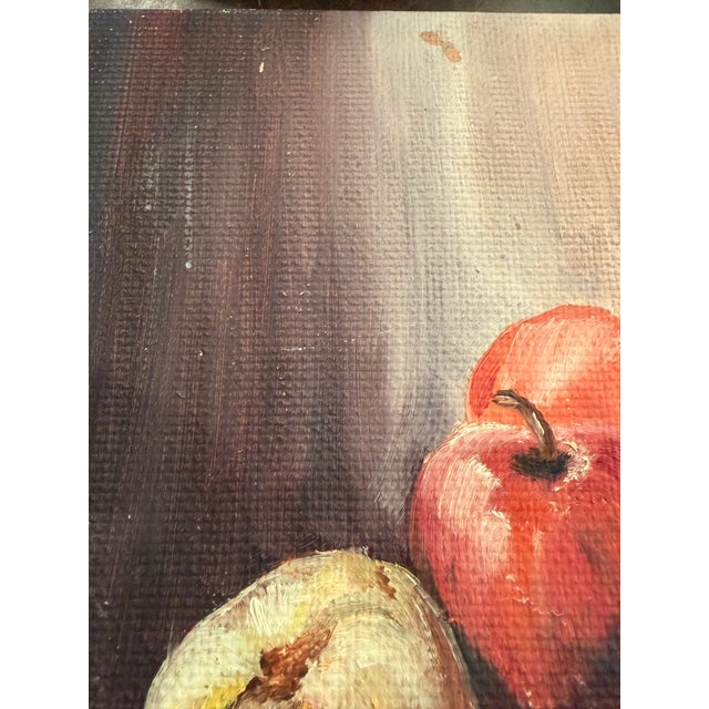 Traditional Apple Still Life Painting on Board – Warm Autumn Harvest Fall Original Signed. For Sale - Image 3 of 7