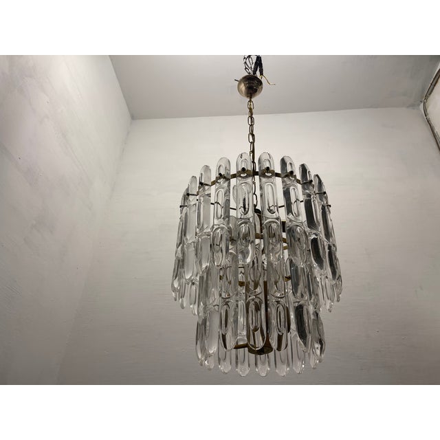 1970s Crystal & Brass Chandelier by Gaetano Sciolari, 1970s For Sale - Image 5 of 11