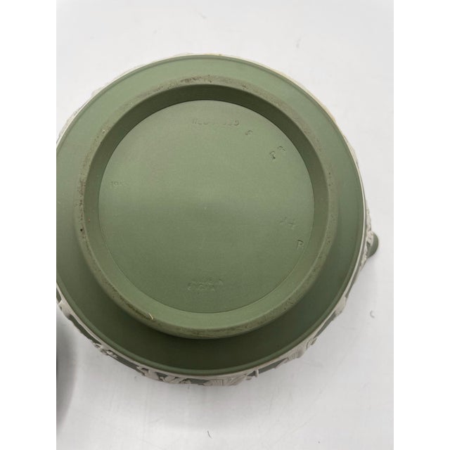 Vintage Wedgwood Sage Green Jasperware Teapot 1955 Glazed Interior Mint Interior For Sale - Image 12 of 12